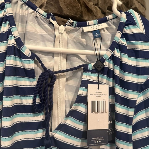 Cabana Life NWT Delray - Coverluxe Ruffle Sleeve Romper NEW Women’s Size Large L - Picture 8 of 11